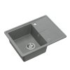 Quadron TONY 116 GraniteQ zlewozmywak granitowy silver stone (szary) 1-komorowy z/o (60x45x18,5), z syfonem i zaślepką stal szlachetna HTO6045SZK
